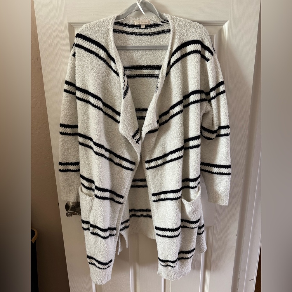 &‎ Layered Striped Open-Front Cardigan Size Medium
